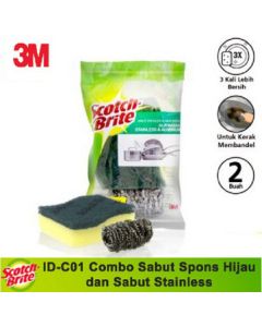 Katalog alat-alat kantor 3M Scotch Brite,  3M Scotch Brite Combo Spiral Ball + Heavy Duty harga normal 14000 di Supplier Alat Tulis Bina Mandiri Stationery