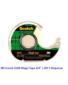 3M Scotch 810D Magic Tape 3/4 inch x 36Y + Dispenser