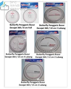 Foto Butterfly Penggaris Busur 360/8 cm Full Protractor garisan sudut 360 derajat merek Butterfly