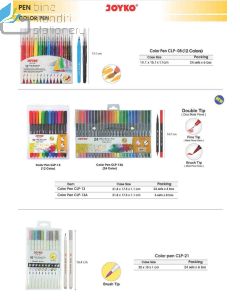 Contoh Joyko Color Brush Pen CLP-21 (10 Color) Metalic Brush Pena Kuas Warna Menggambar Melukis merek Joyko