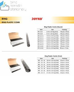 Spiral Plastik jilid Binding Joyko Ring Plastic Comb RPC-23-51 (Oval) (Folio)