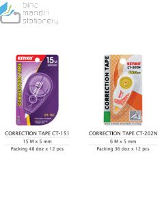 Contoh atk Kenko CT-151 Correction Tape Tip-X Pita Kertas Kering dan gambarnya