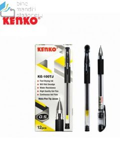 Macam macam alat tulis kantor Kenko Gel Pen KE-100TJ Bollpoint Pulpen Pena Tulis dan gambarnya