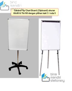 Papan Flip Chart Board untuk Seminar / Rapat / presentasi / Diskusi (Clipboard) ukuran 60x90 & 70x100 dengan pilihan kaki 3 / roda 5