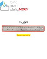 Contoh Mistar Penggaris Besi Panjang 20 cm Joyko Stainless Steel Ruler RL-ST20 merek Joyko